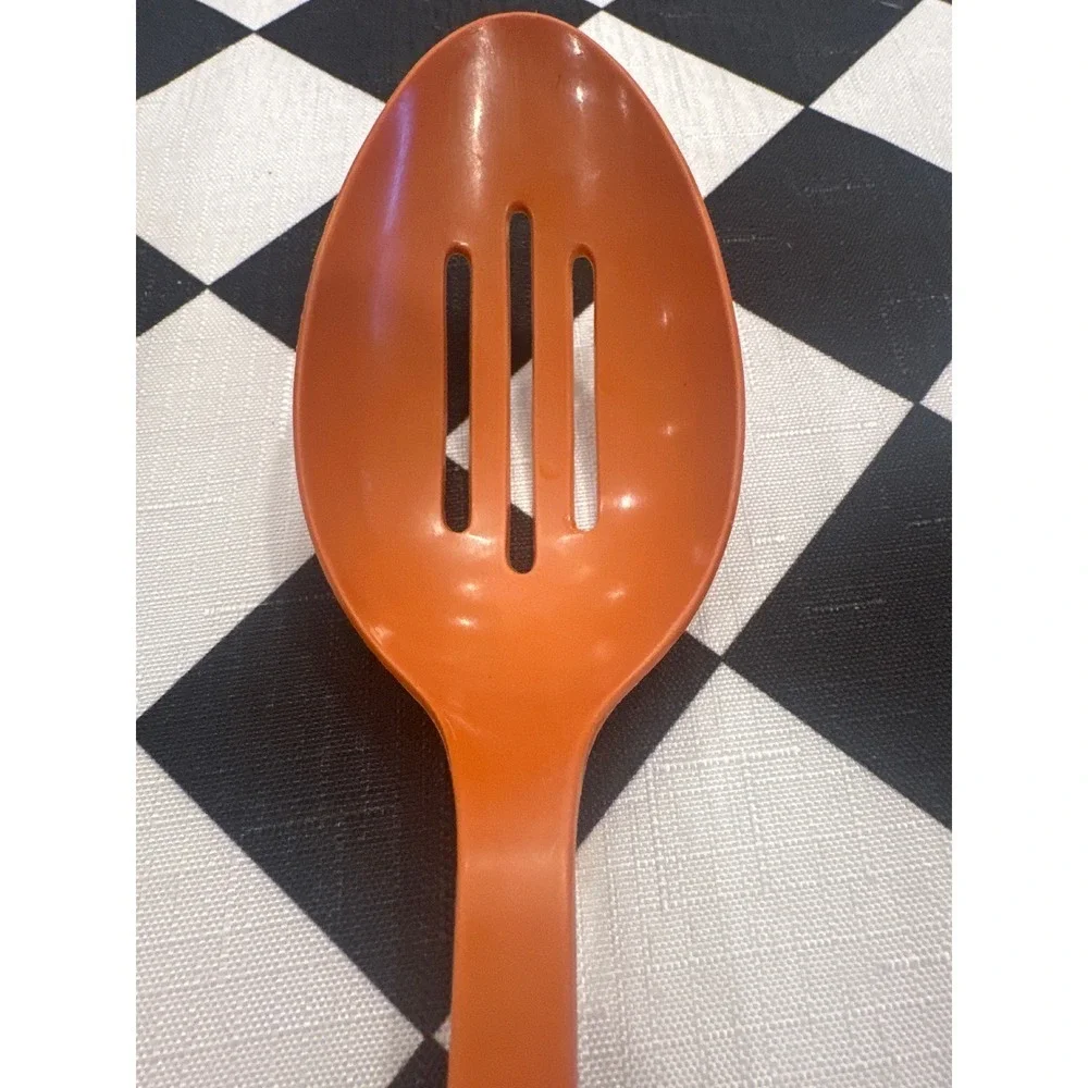 EKCO Orange Plastic Slotted Spoon Kitchen Utensil Cooking Serving Tool